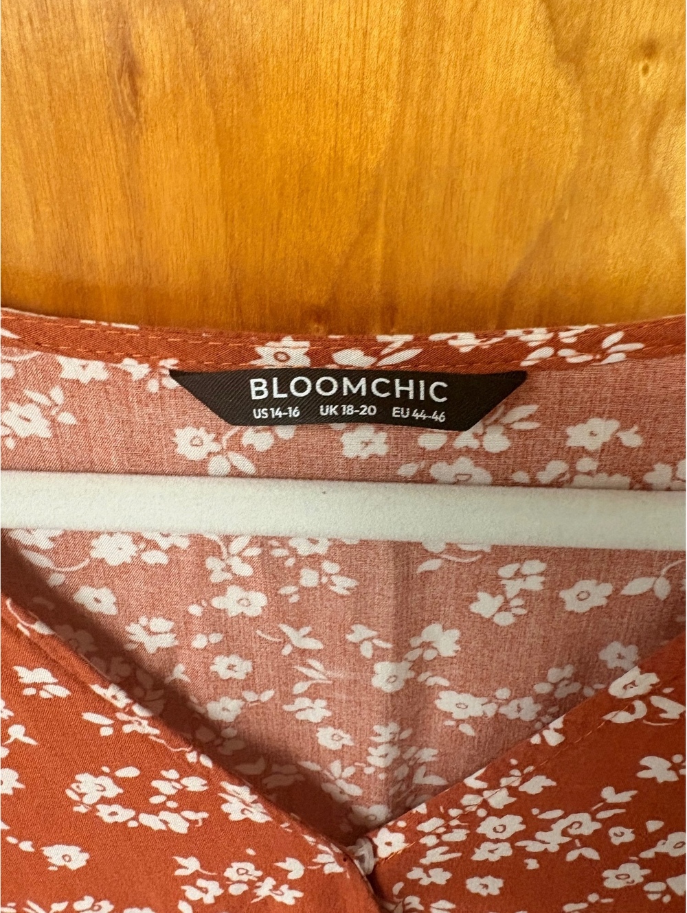 Bloomchic Rust Floral Midi Dress Size US 14-16 - Picture 4 of 11